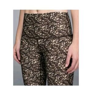 Lululemon Shine Tight Sequin Print Size 6 Stretch Skinny Roll Down Tights Clean